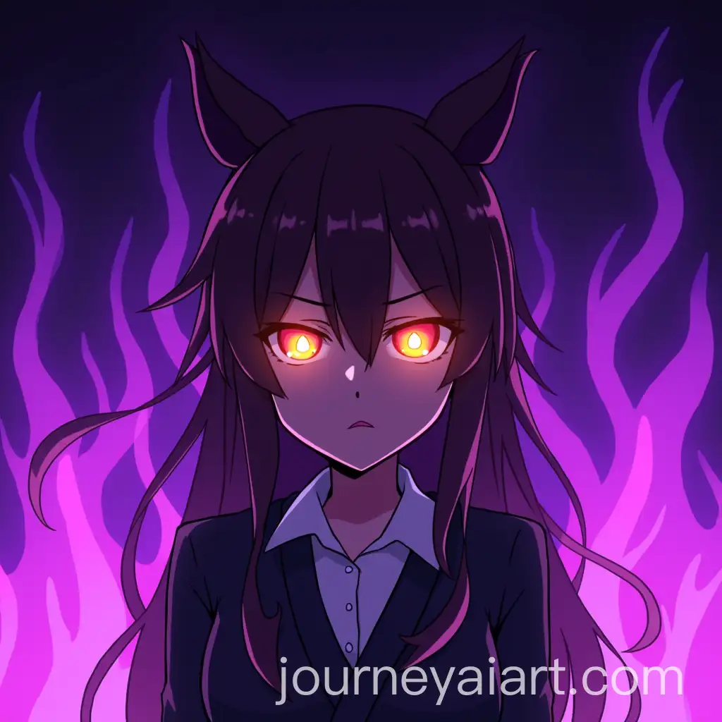 Anime-Girl-with-Glowing-EyesAI-Image-Prompt-Expansion-and-Purple-Flames-Background