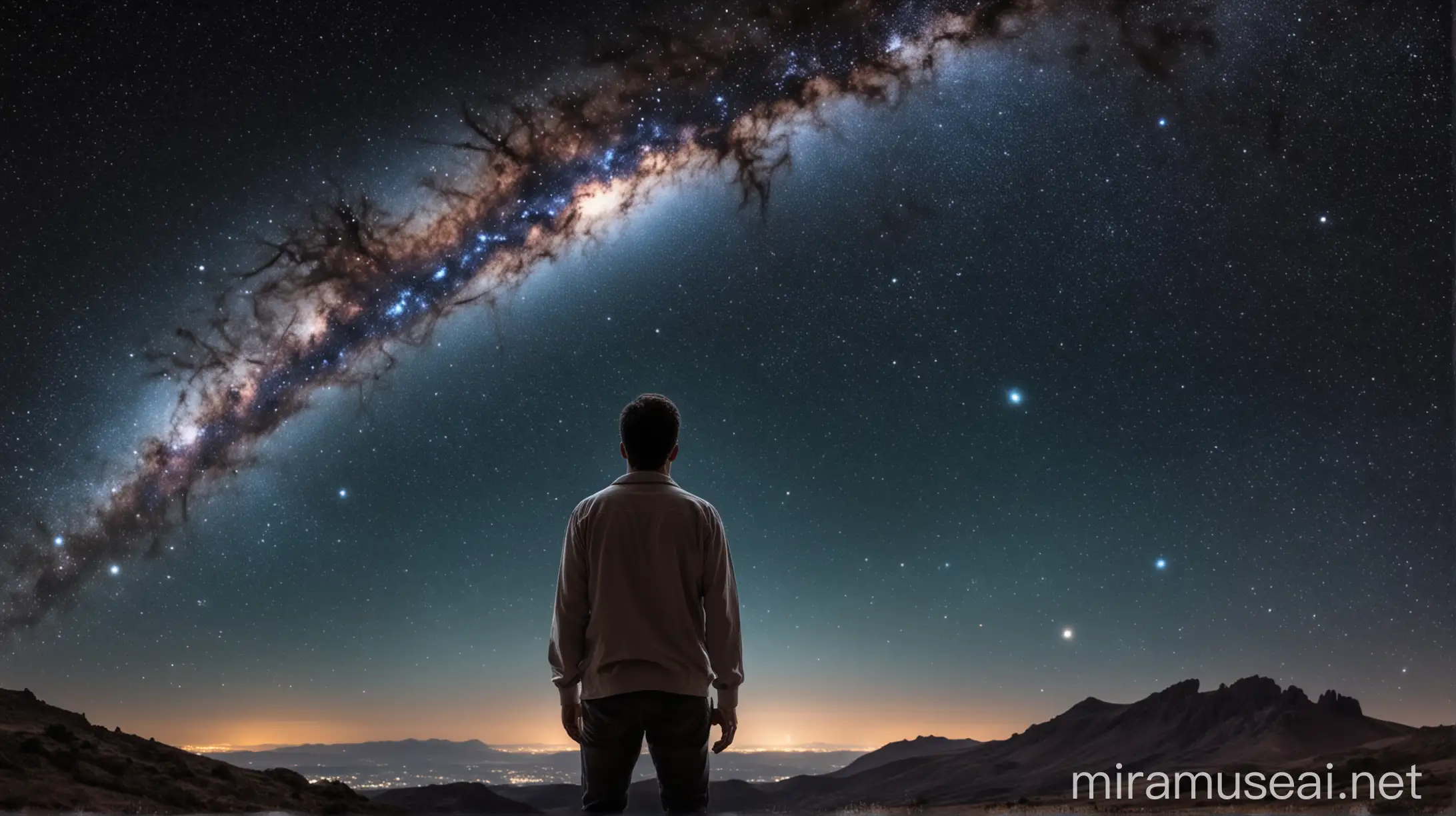 Man Contemplating the Vast Universe