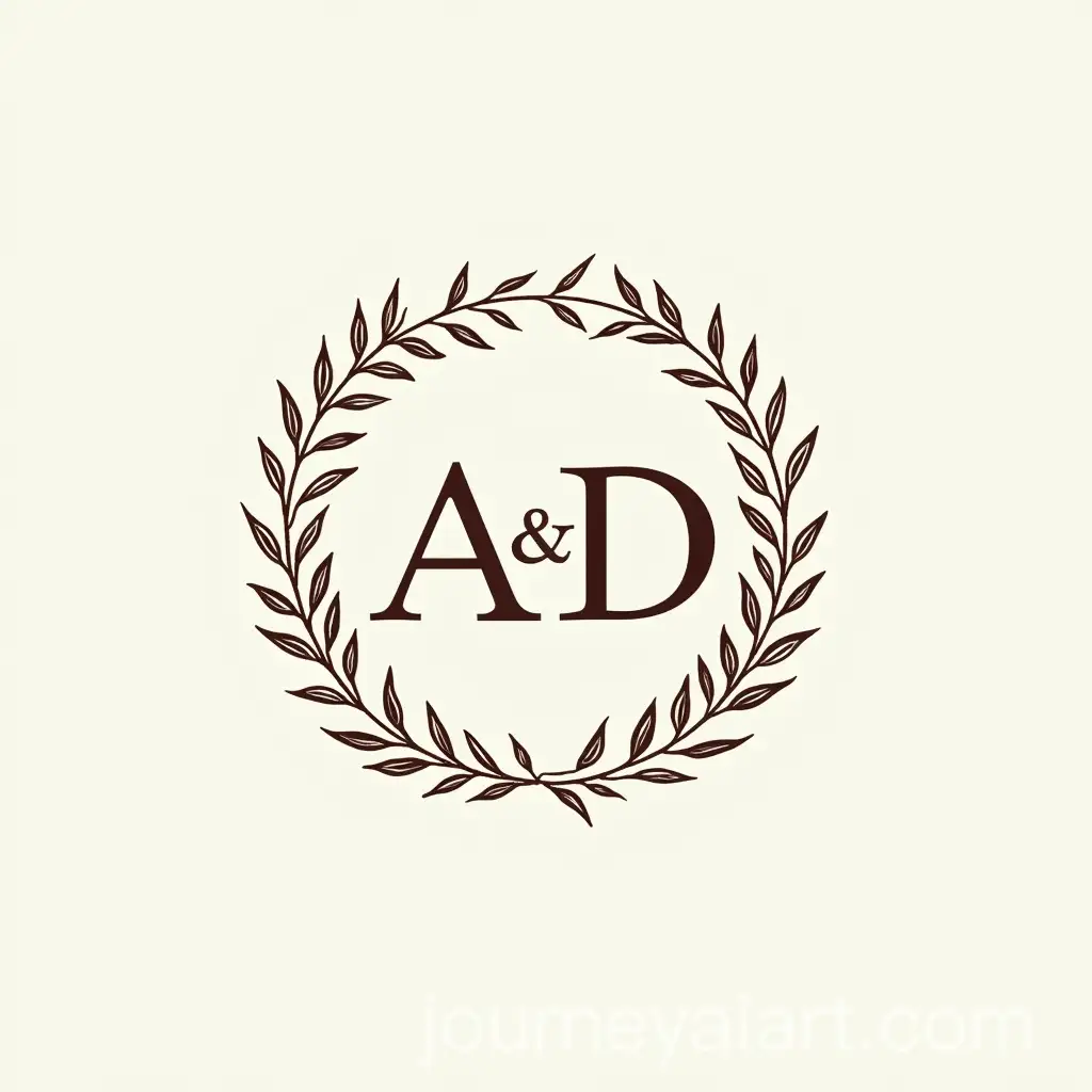Elegant-A-D-Logo-Surrounded-by-Plants-for-Wedding-with-Names-Achmad-and-Digna