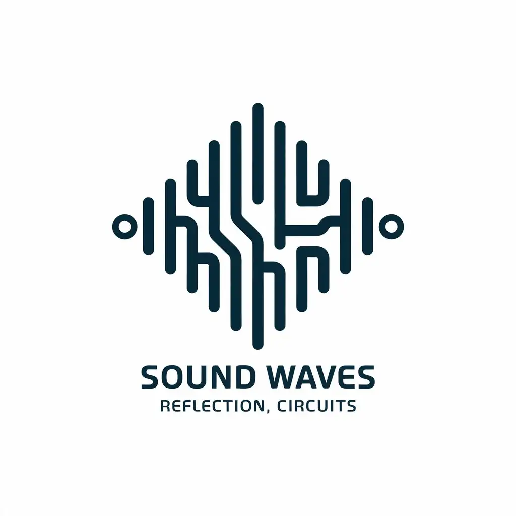 LOGO Design for Sound Waves Reflection Circuits Modern TechInspired Symbol with Vector Elements