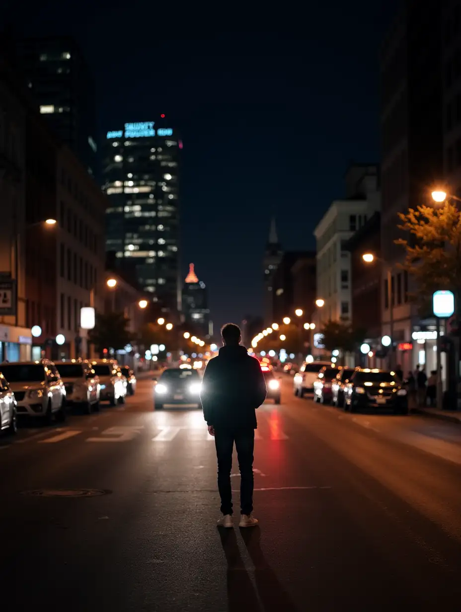 Cityscape of San Francisco at Night with Urban Lights