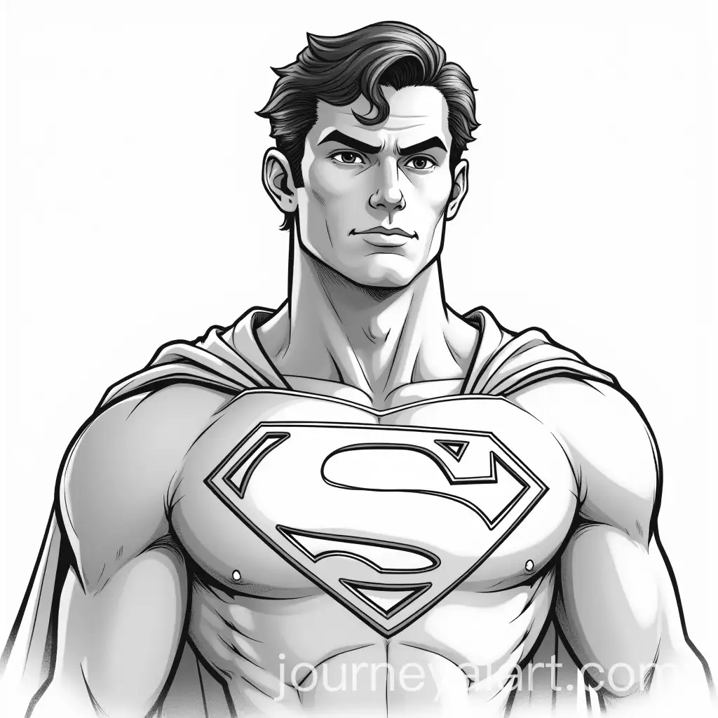Dynamic-Black-and-White-Illustration-of-Superman