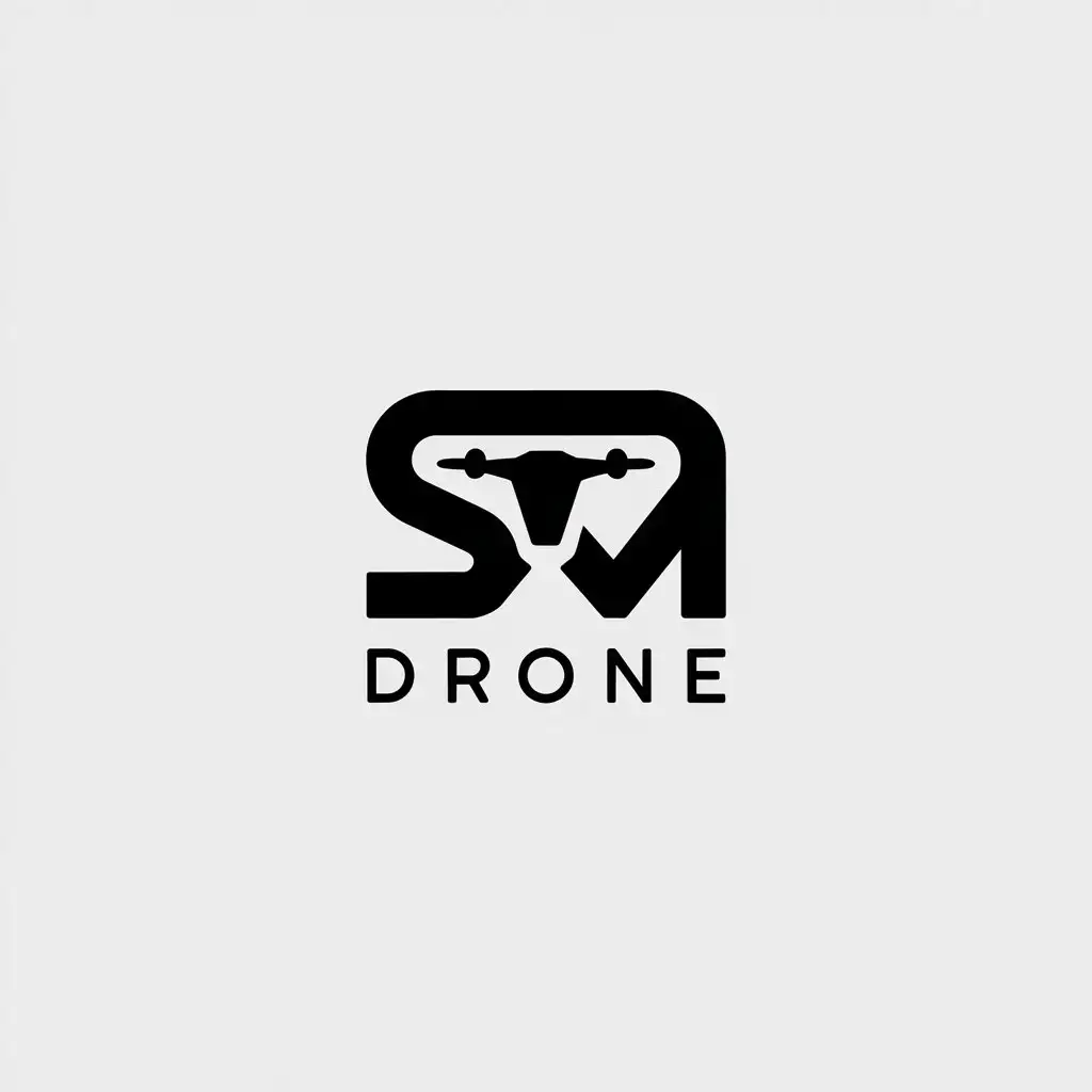 LOGO Design for SM Drone Minimalistic Vector with Clear Background for Real Estate Industry