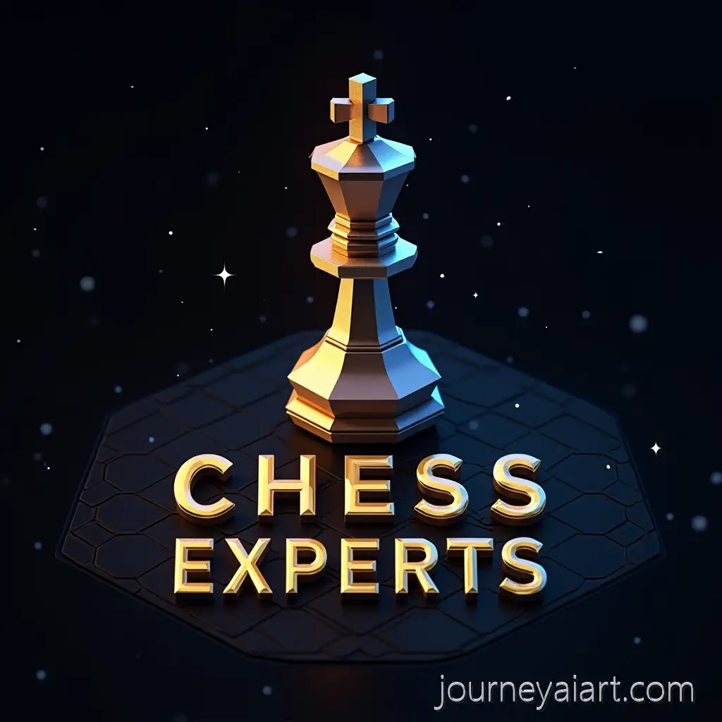 Futuristic-LowPoly3D-abstract-chess-logo-3D-Chess-Logo-with-Metallic-Textures-and-Neon-Accents