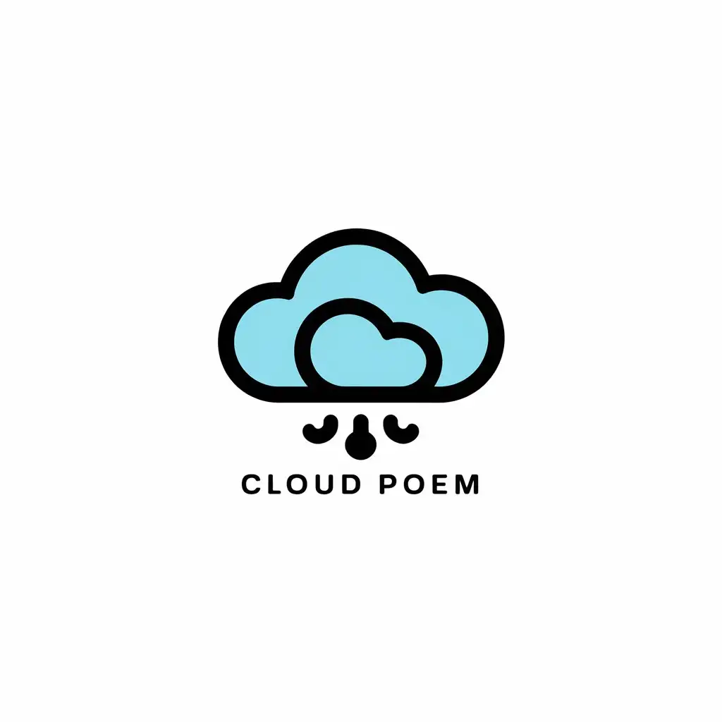 LOGO Design for Cloud Poem Minimalist Cloud Symbol with Clear Background for Versatile Industry Use