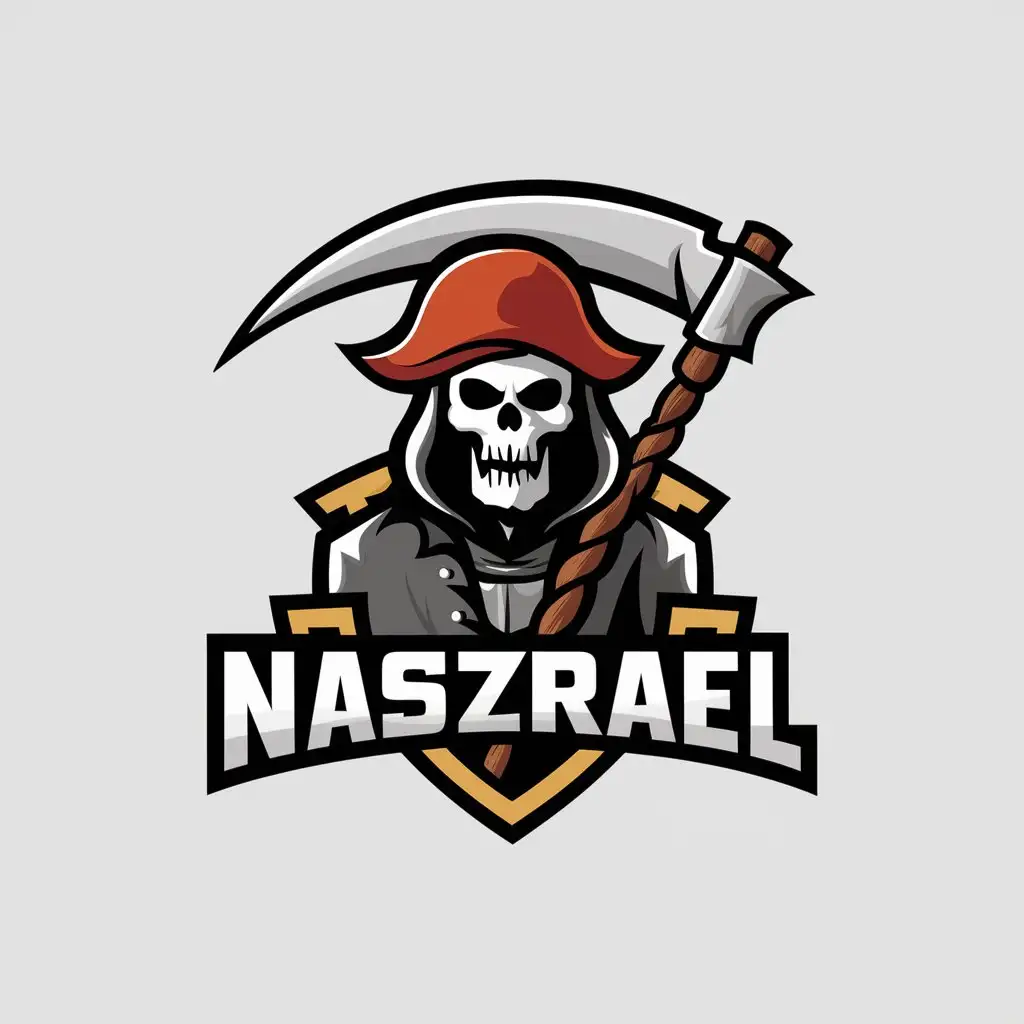 LOGO Design For Naszrael Pirate Grim Reaper with Scythe in Entertainment Industry