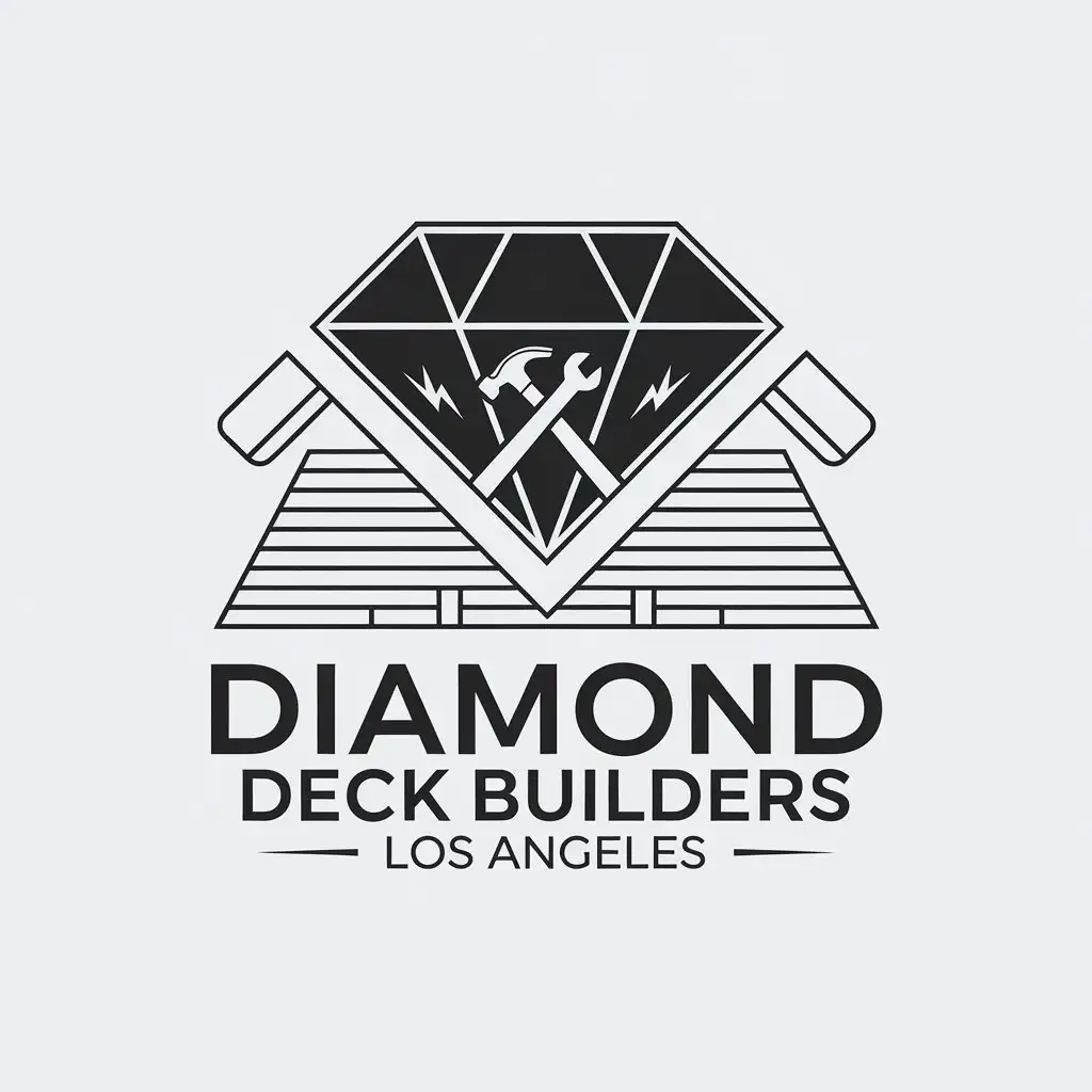 LOGO Design for Diamond Deck Builders Los Angeles Minimalistic Vector with Clear Background