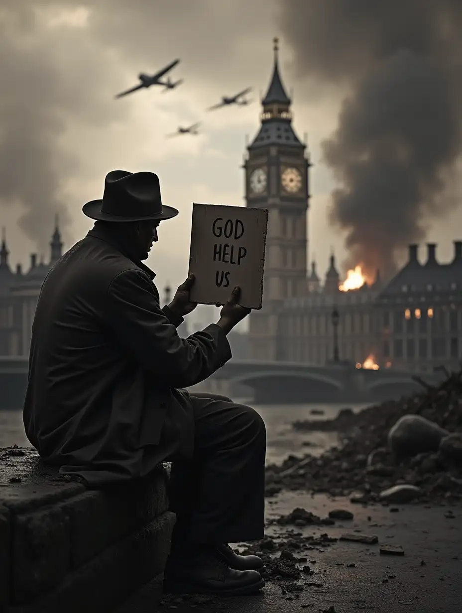 Homeless-Man-Holding-Cardboard-During-the-London-Blitz-1941