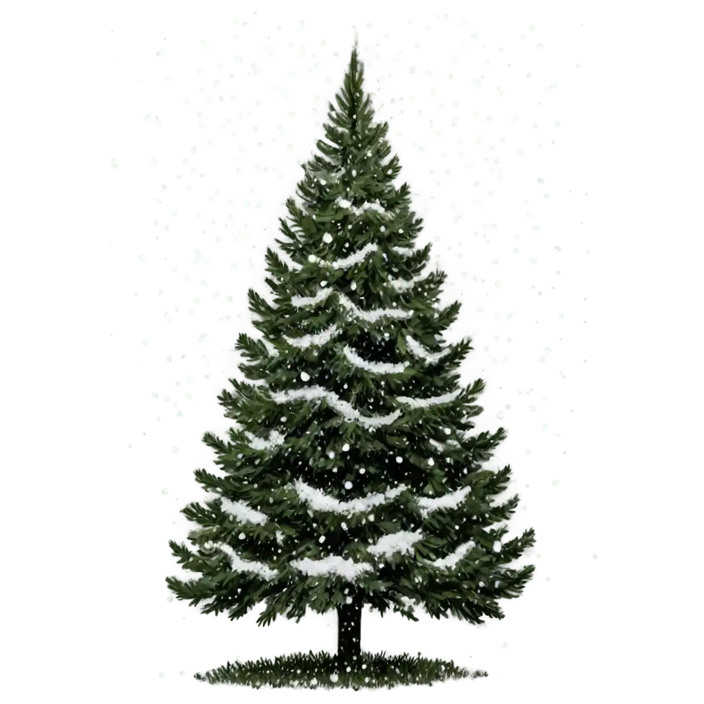 Snow-Falling-Around-a-Christmas-Tree-PNG-HighQuality-Image-for-Festive-Designs