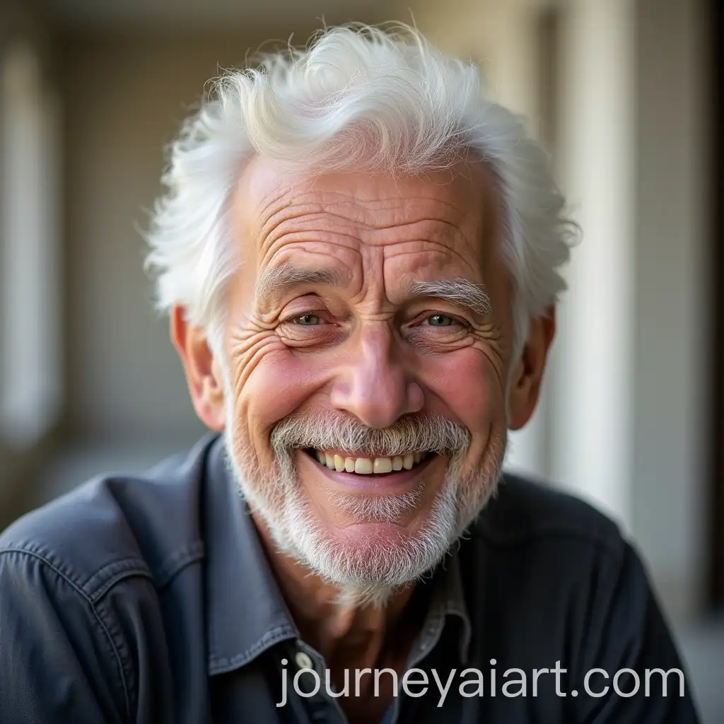 Smiling-Elderly-Man-with-White-Hair-Gently-Looking-atAI-Art-Prompt-Expansion-the-Viewer
