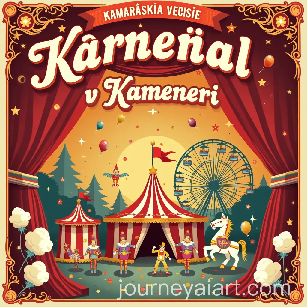 Vintage-Carnival-Poster-for-Czech-Event-with-Circus-and-Festive-Elements