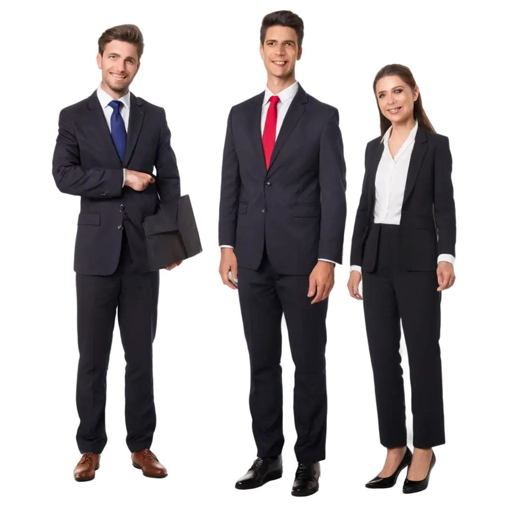 two lawyers, one man and the other woman, happy with formal suits