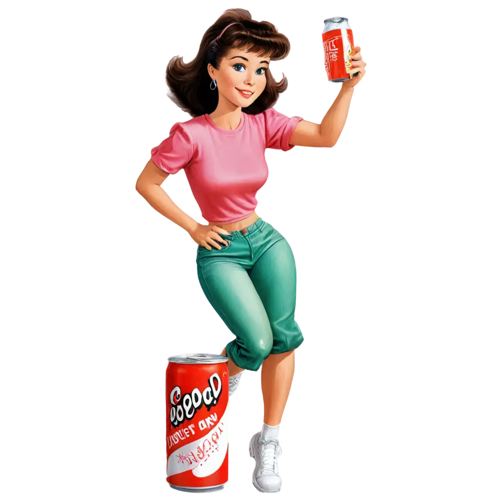 80s-Girl-Cartoon-Riding-a-Soda-Can-HighQuality-PNG-Image-for-Creative-Projects