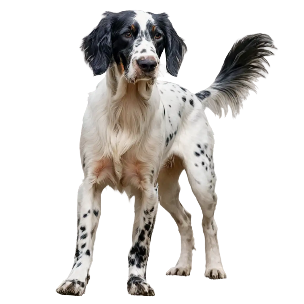 English-Setter-with-Partridge-PNG-Image-HighQuality-Transparent-Forest-Hunt-Scene