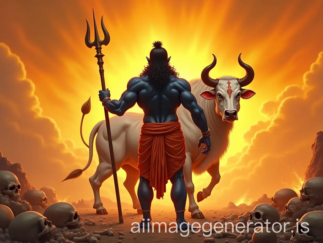 Muscular-Hindu-Deity-and-Bull-in-Fiery-Mythological-Scene