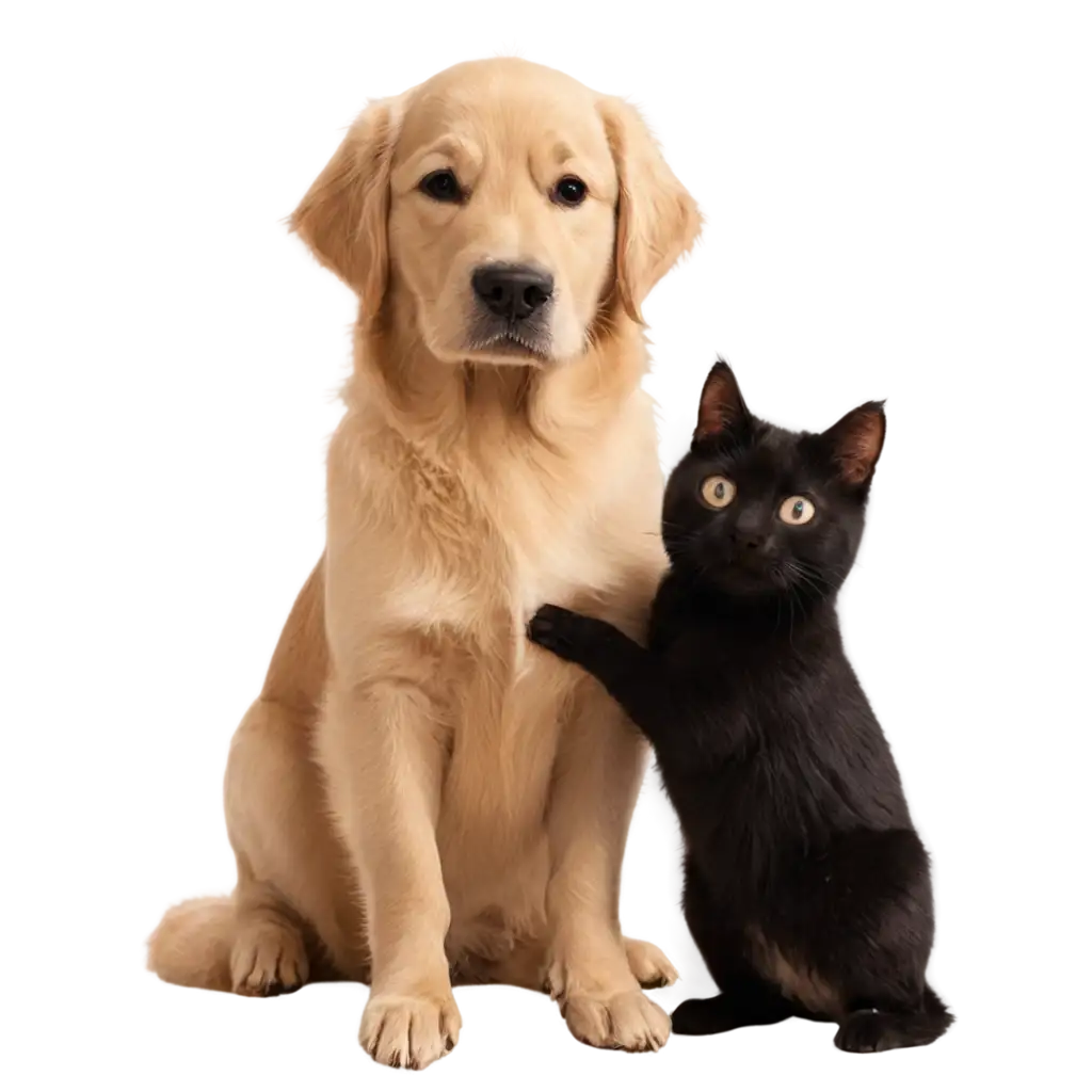 HighQuality-PNG-Image-Golden-Retriever-Hugging-Black-Cat