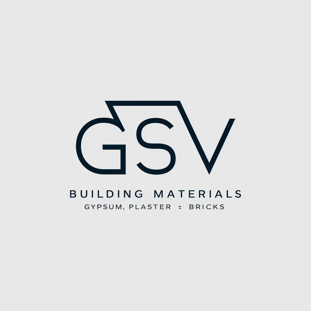 a logo design,with the text "GSV", main symbol:The letters "G", "S", "V". Topics of building materials - gypsum, plaster, brick,Minimalistic,clear background