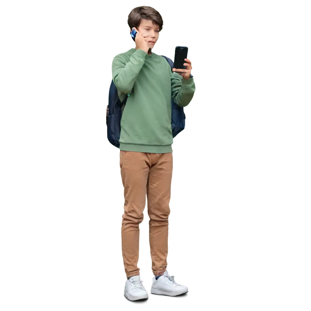 Boy-with-Phone-PNG-Image-Detailed-and-Clear-View-of-Phone-Screen