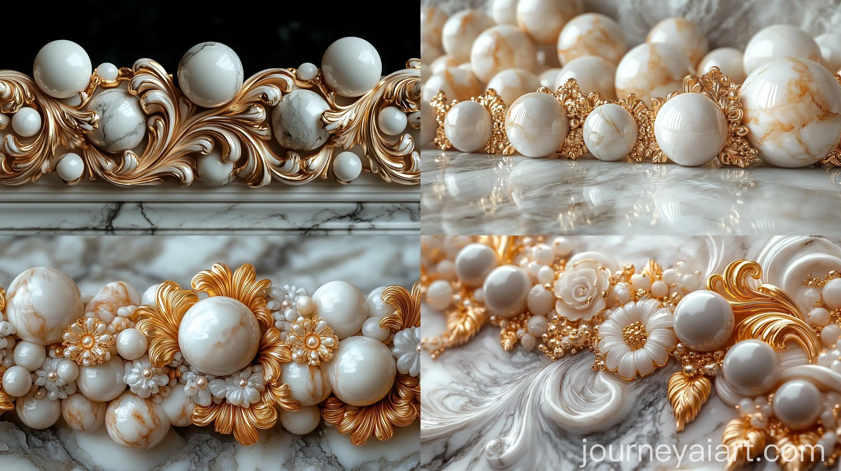 Luxurious-Golden-Embellishments-on-White-Marble-Surface