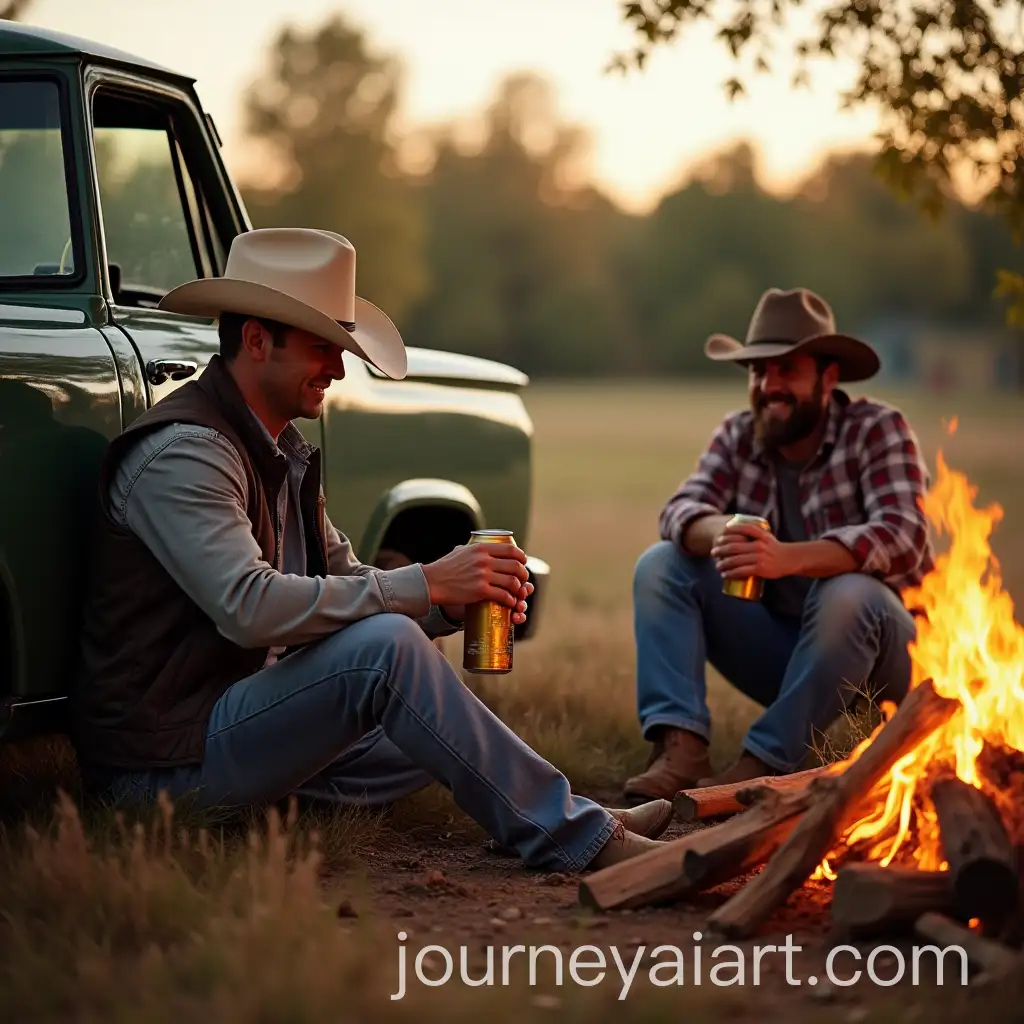 Man-with-Cowboy-Hat-Enjoying-Nature-Friends-and-Rodeo-Adventure