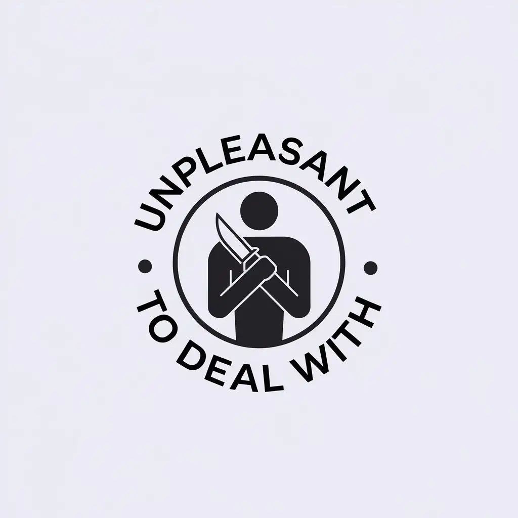 LOGO-Design-for-Nonprofit-Unpleasant-to-Deal-With-Minimalist-Knife-Holder-on-Clear-Background