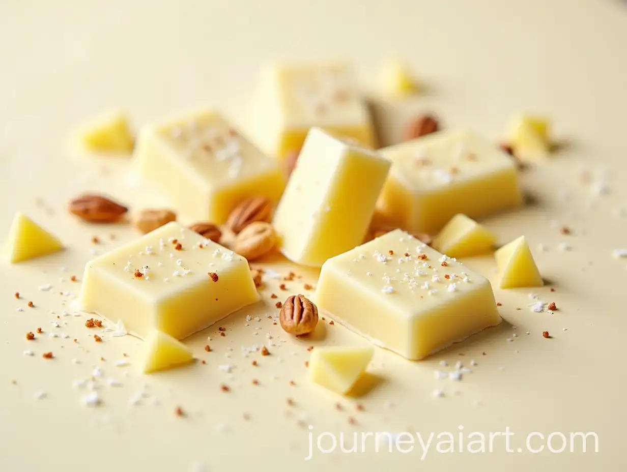 Macro-Shot-of-White-Chocolate-Tiles-Nuts-Pineapple-and-Coconut-Pieces-Exploding