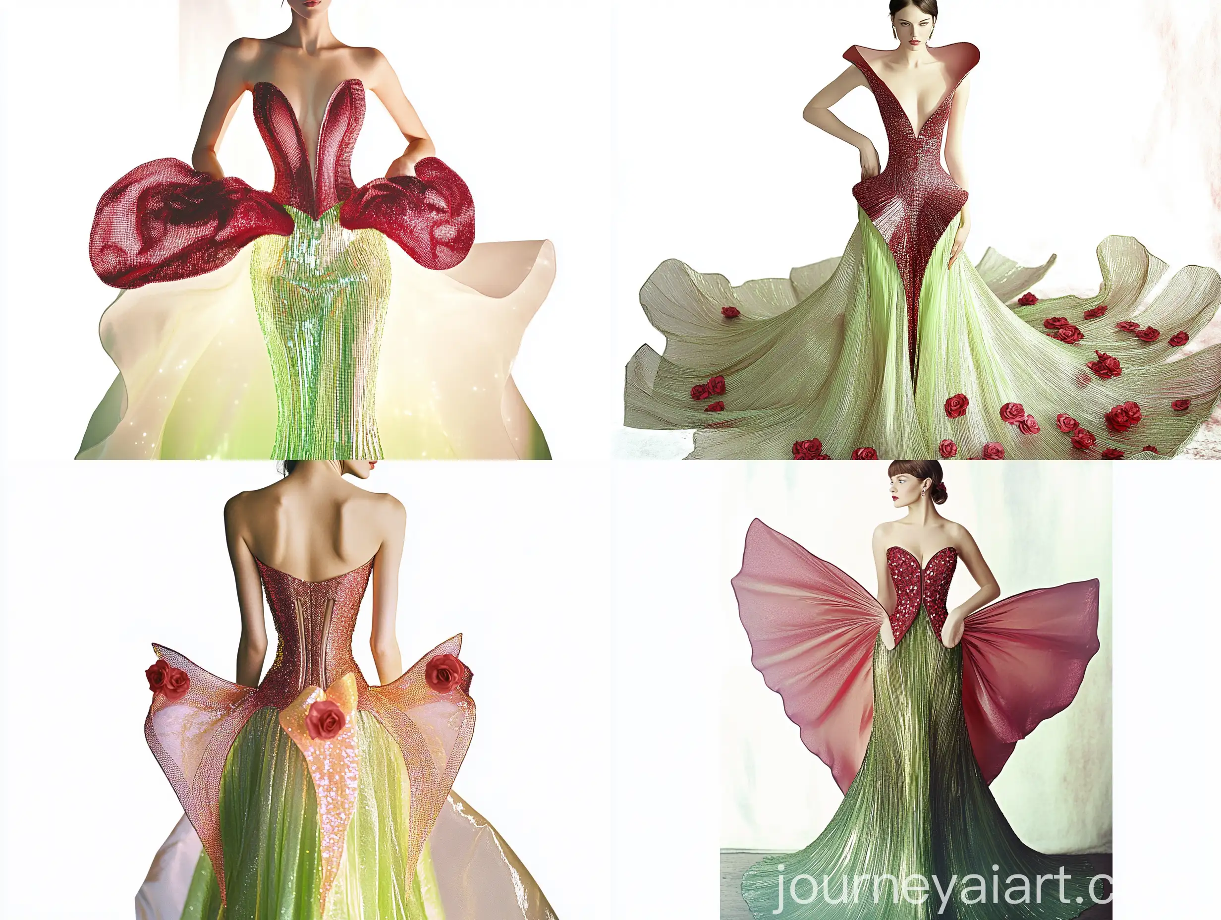 Russian-Woman-in-Tulip-Petal-Corset-and-Sequin-Skirt-Futuristic-Style
