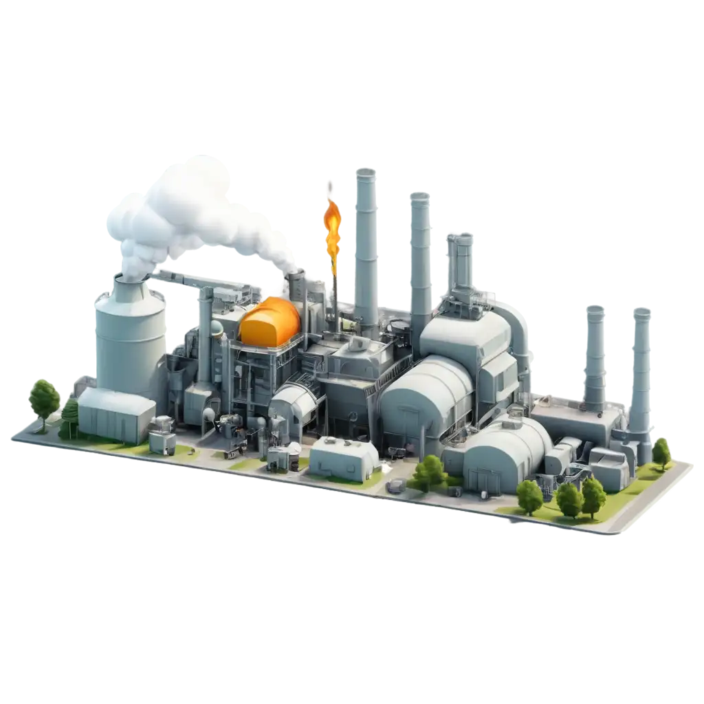 HighQuality-PNG-Image-of-a-Serene-3D-Factory-Emitting-Smoke