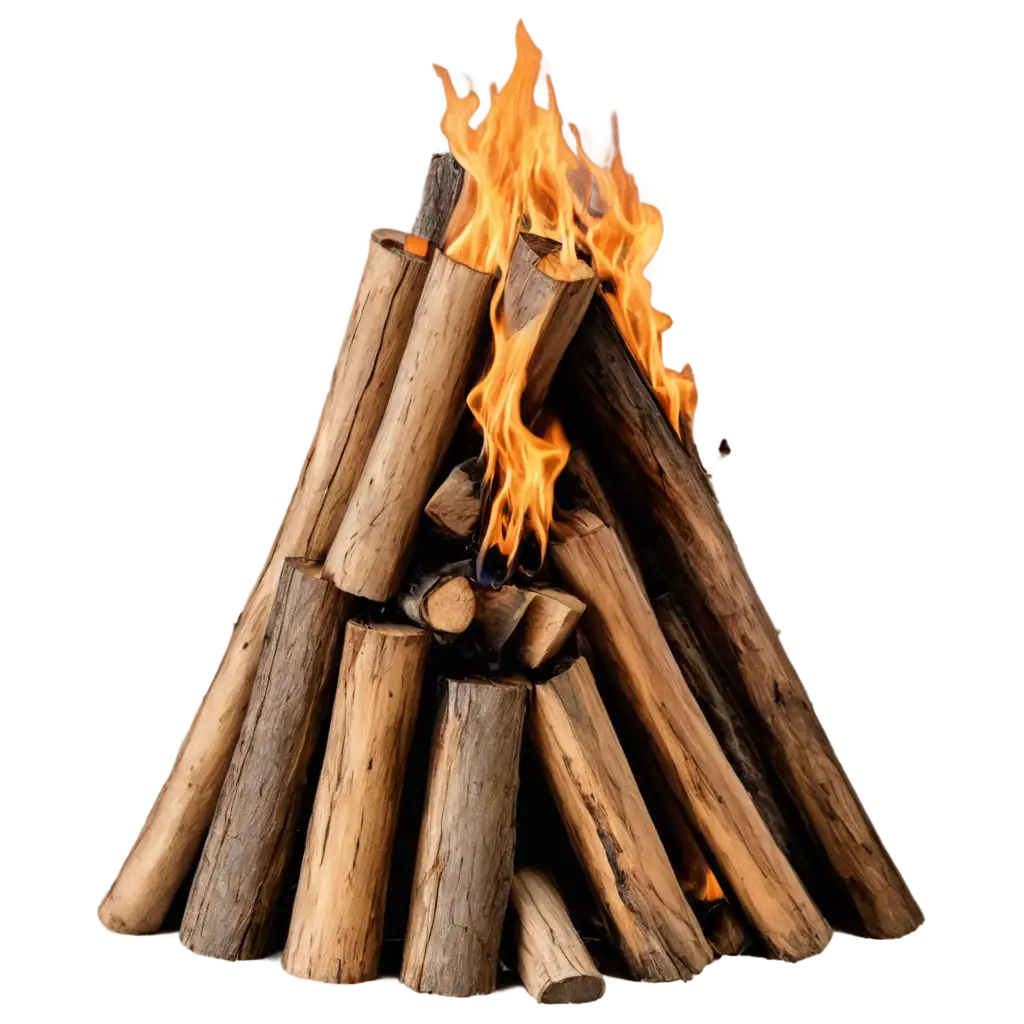 Burning-Pyramid-of-Wood-Logs-PNG-HighQuality-Image-for-Creative-Projects