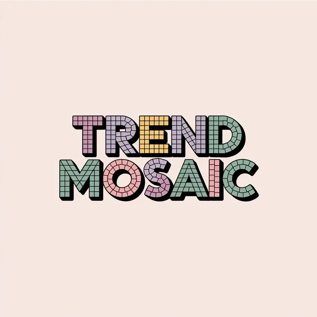 LOGO Design for Trend Mosaic Pastel Mosaic Tiles with Candy Colors and Modern Minimalist Style