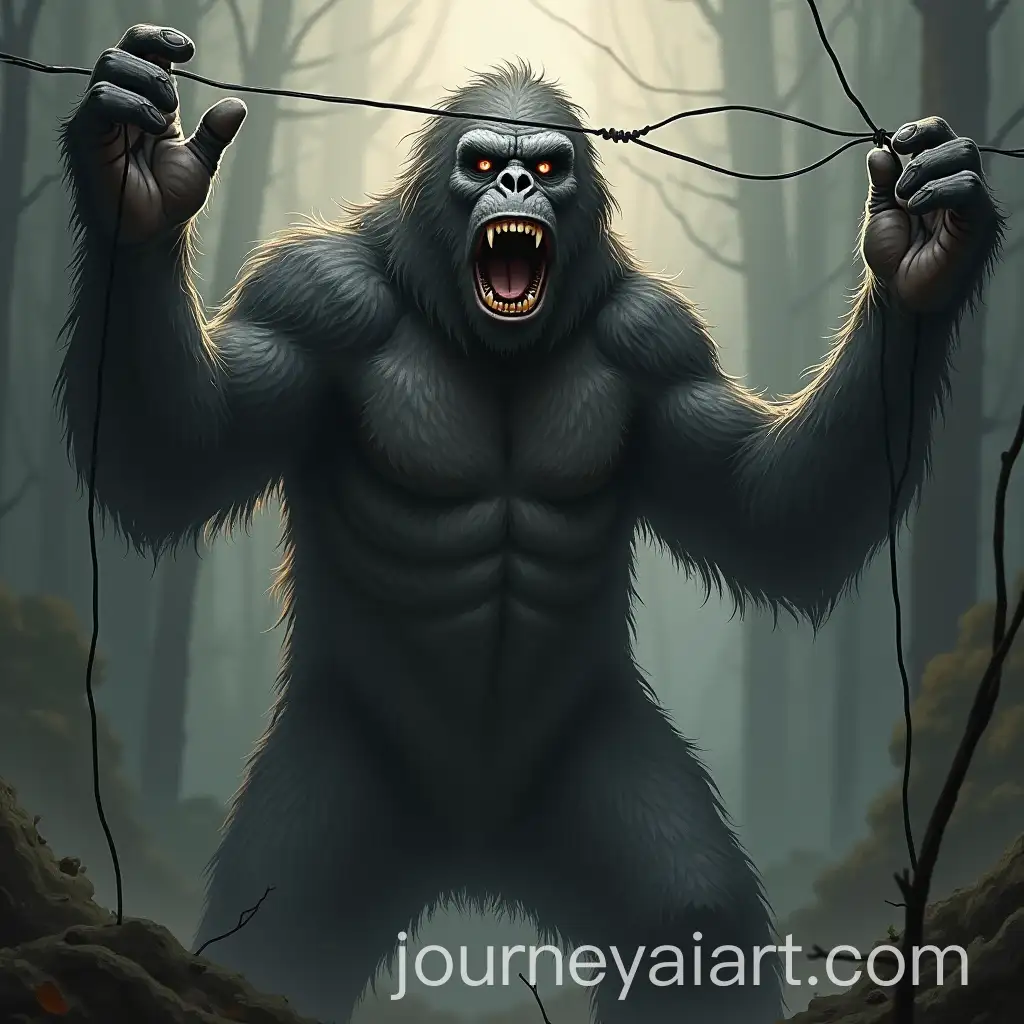 Sasquatch-Holding-Wires-Above-Head-and-Getting-a-Shock