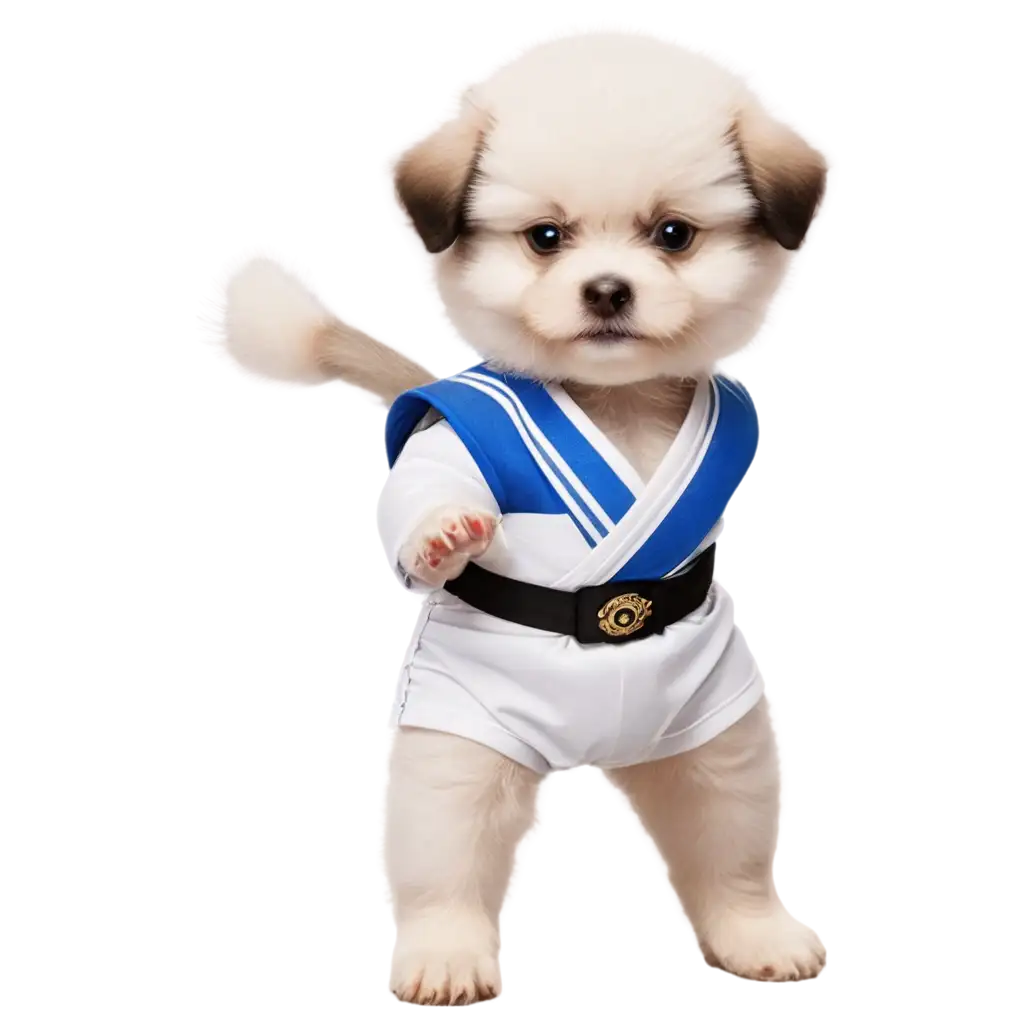 Adorable-Puppy-in-Taekwon-Uniform-PNG-Image-for-Clear-and-HighQuality-Representation