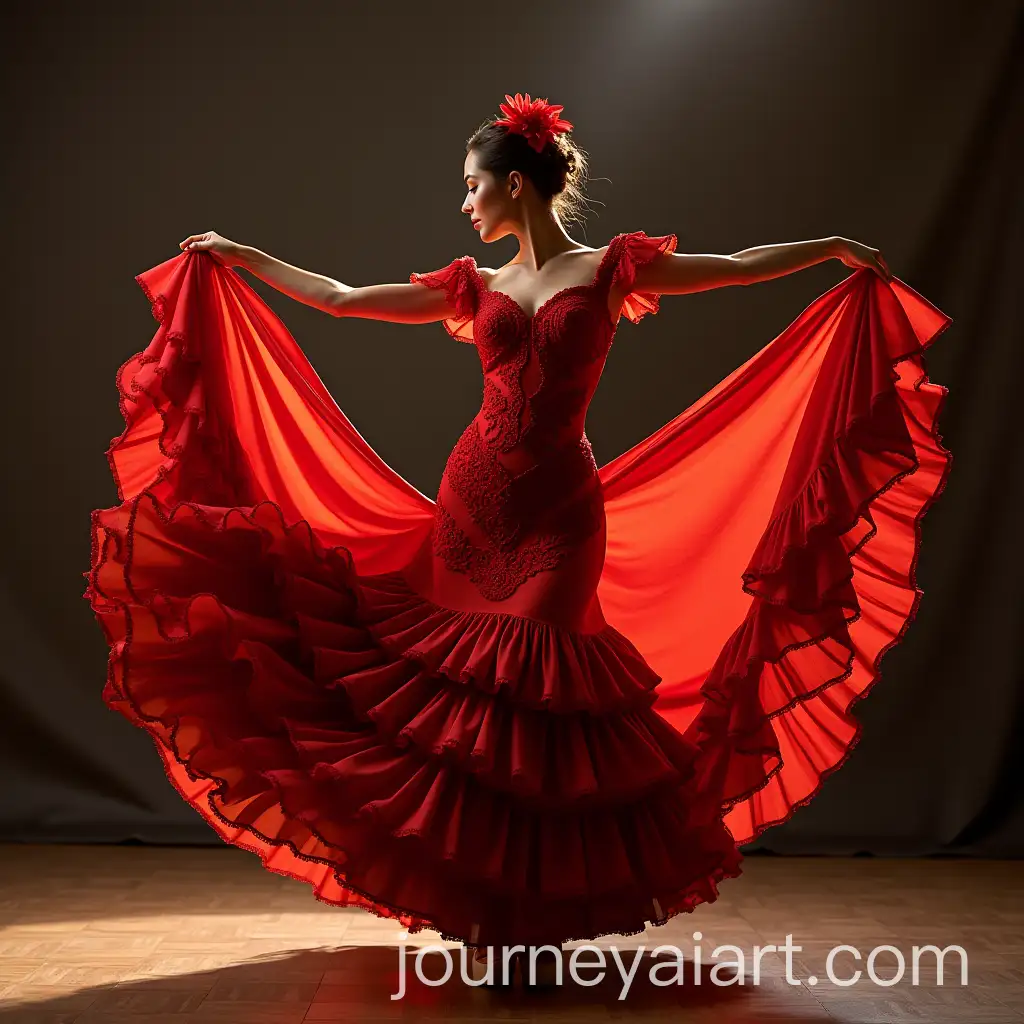 Flamenco-Dancer-in-Traditional-Dress-with-PassionateAI-Image-Expansion-Performance