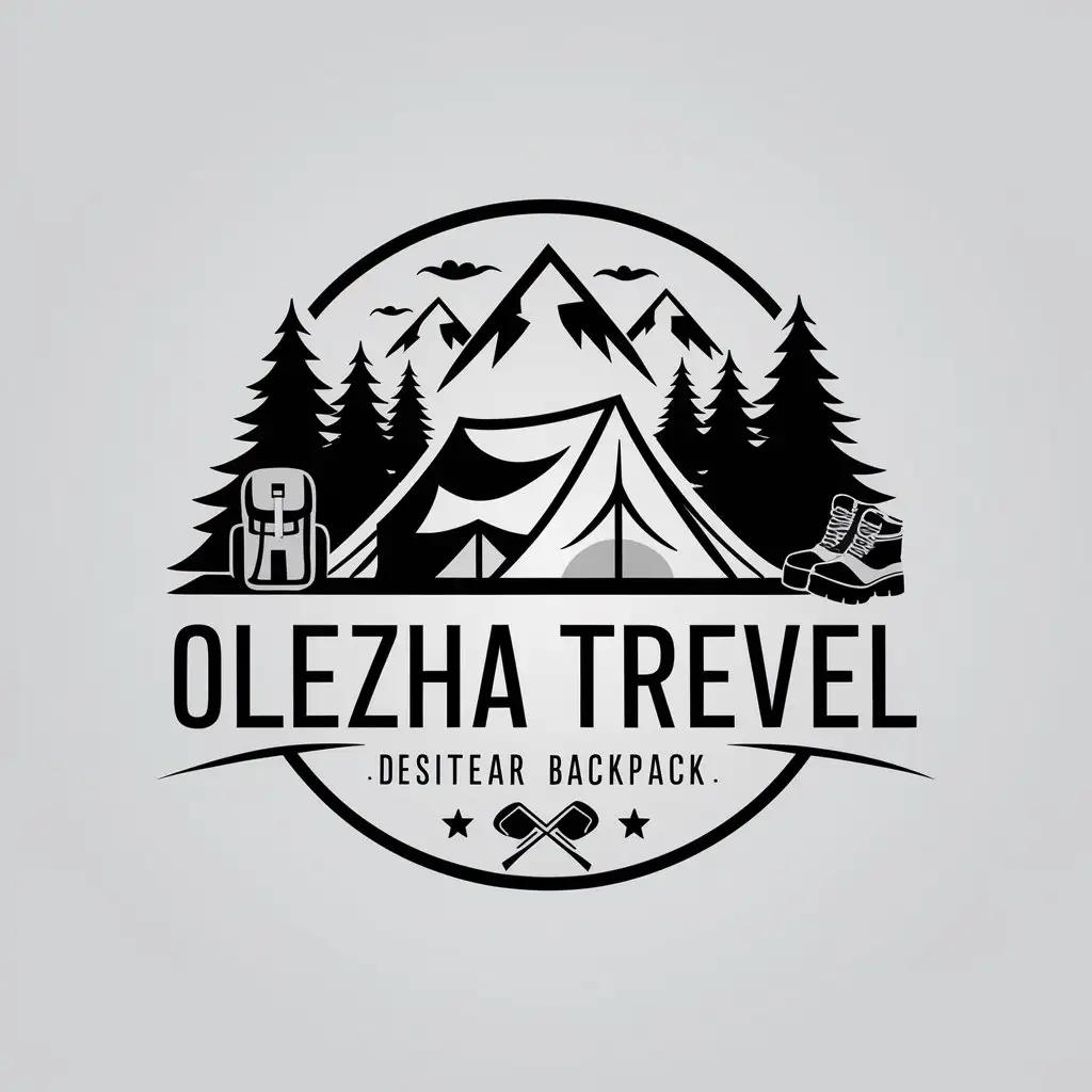 LOGO-Design-for-OleZha-TrevEl-Vector-Logo-with-Hiking-and-Camping-Theme