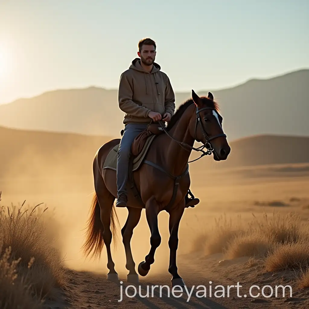 Man-Riding-His-Horse-in-a-Dynamic-Outdoor-Setting