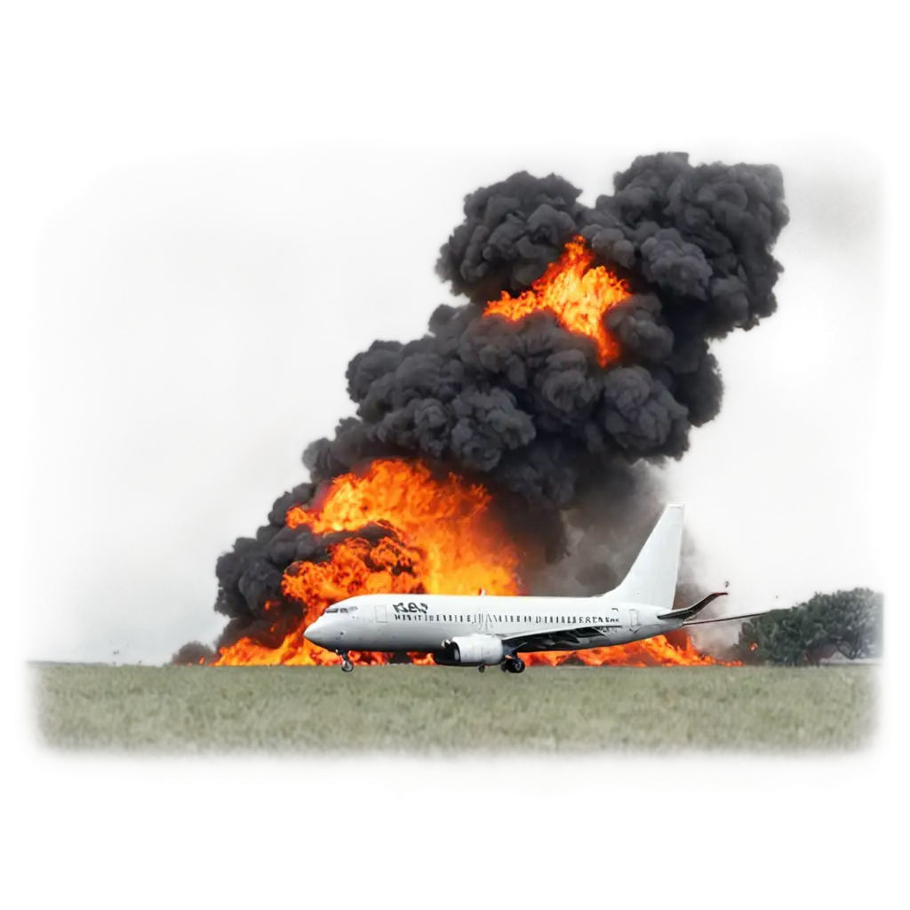 HighQuality-PNG-Image-of-a-B737800-Crash-Scene-with-Wreckage-and-Rescue-Team