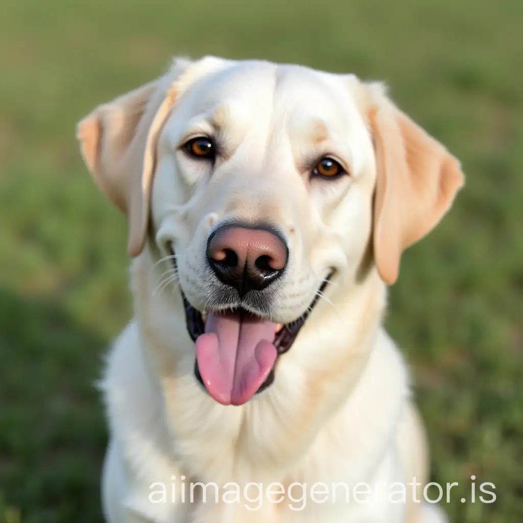 Happy-White-Labrador-Dog-in-Playful-Pose