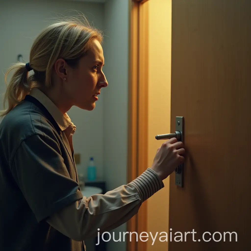 Angry-Teacher-Knocking-at-Locked-Bathroom-Door
