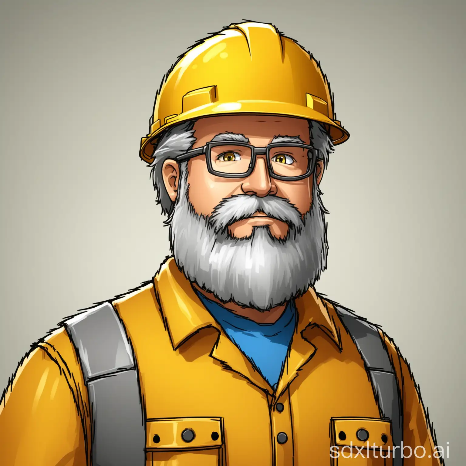 Cartoon-Engineer-Wearing-Yellow-Hard-Hat-with-Beard