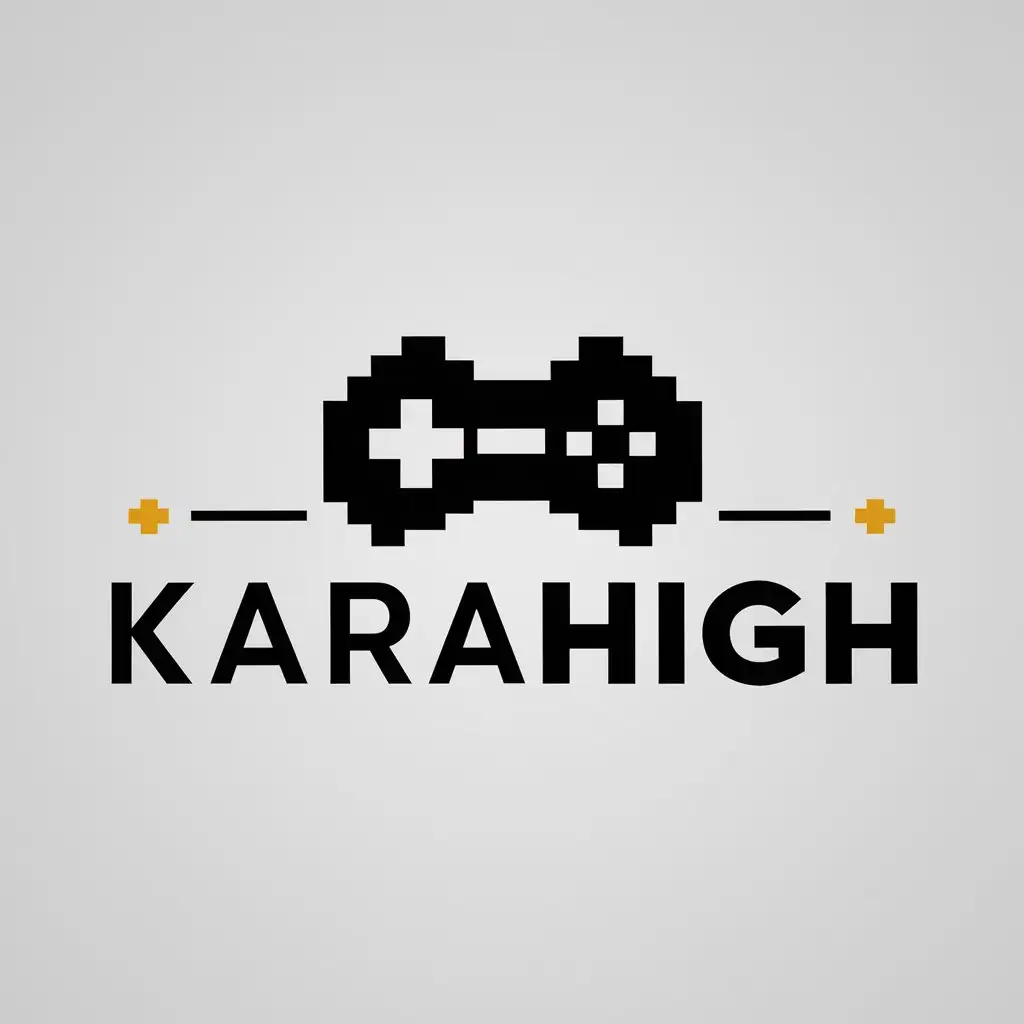 a logo design,with the text "KARAHIGH", main symbol:Computer games,Moderate,be used in Entertainment industry,clear background