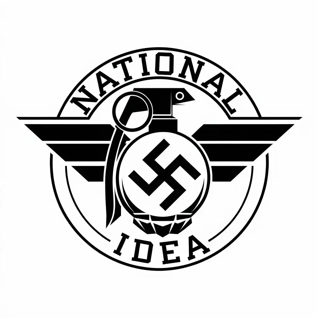 LOGO Design for National Idea Nazism Grenade with Rune Symbol Moderate and Clear Background