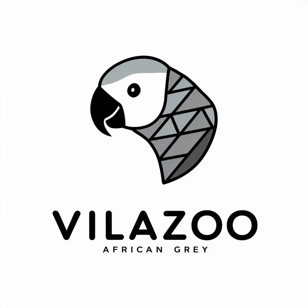 LOGO Design For Vilazoo Vector African Grey Parrot Symbol in Animals Pets Industry