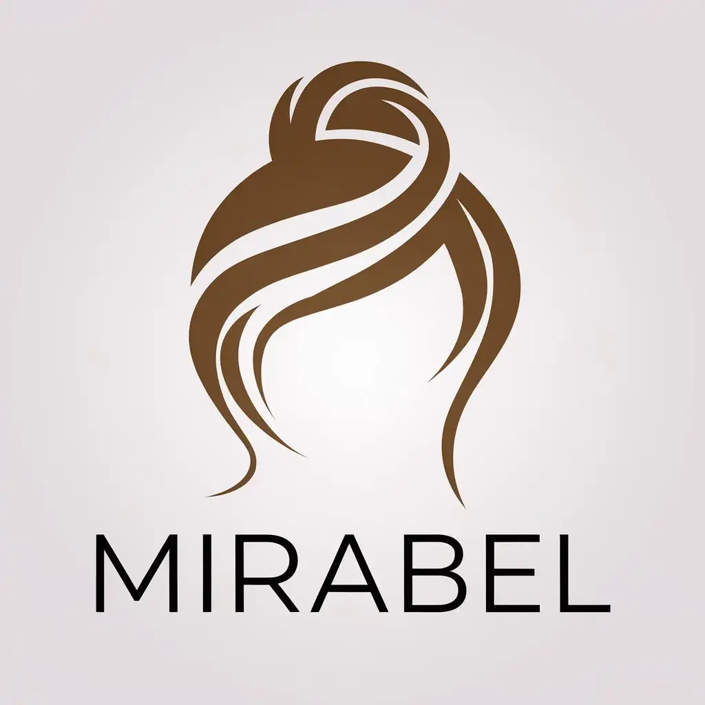 LOGO Design for Mirabel Minimalist Hair Symbol with Clear Background