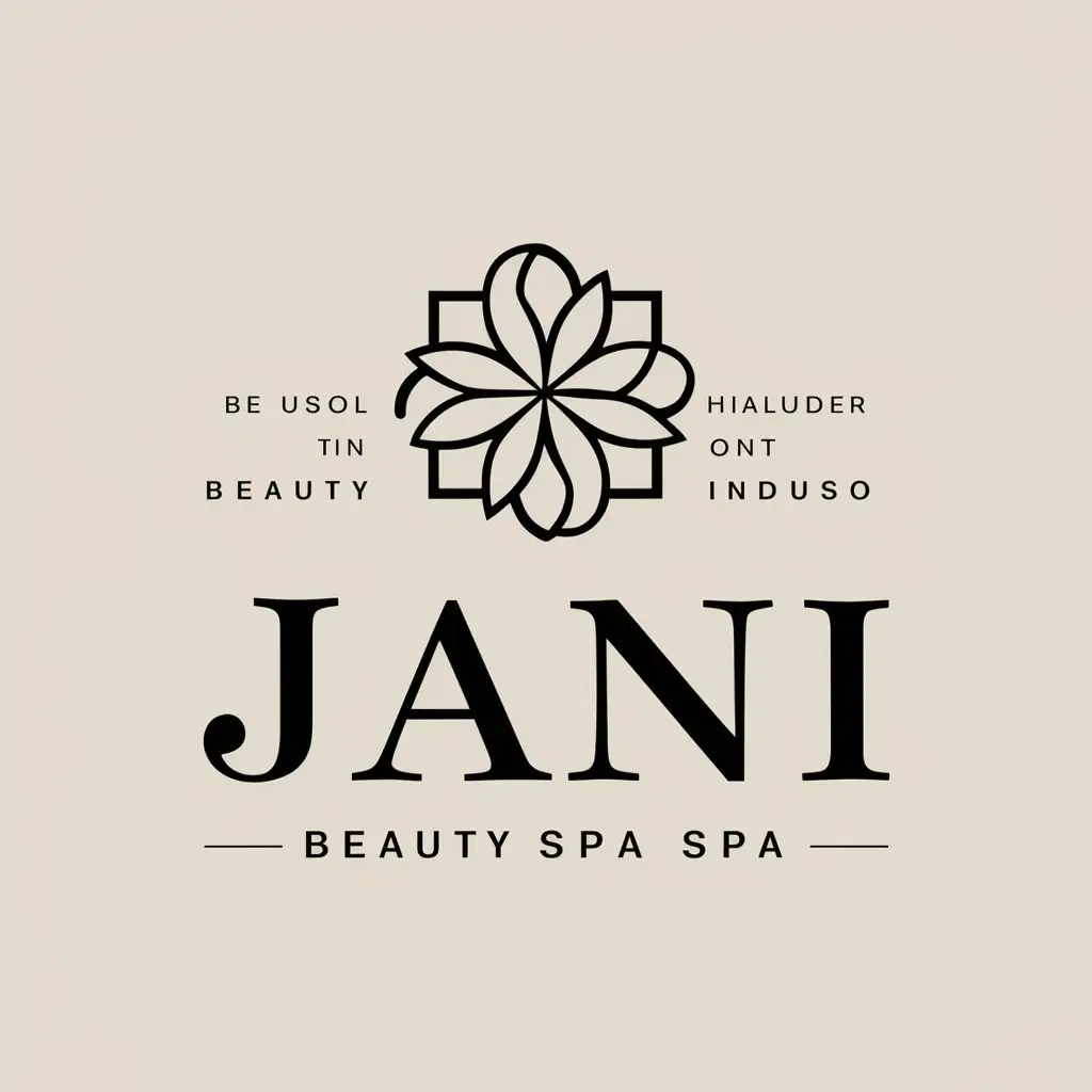 a vector logo design,with the text "JANI", main symbol:Brovisor,complex,be used in Beauty Spa industry,clear background