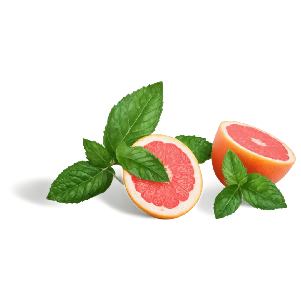 HighQuality-PNG-Image-of-a-Slice-of-Grapefruit-with-Mint-Leaves-for-Fresh-and-Vibrant-Design-Applications