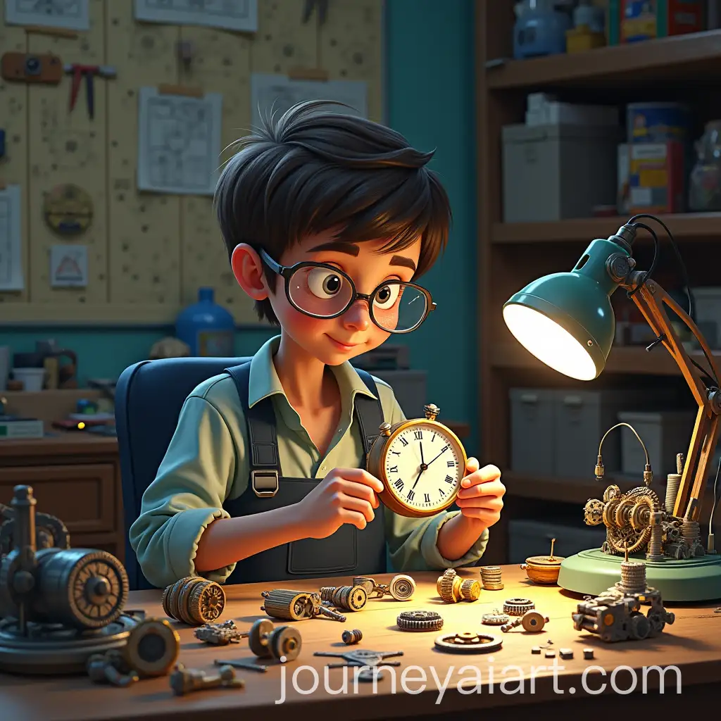 Young-Boy-Engaged-in-Mechanical-Invention-at-Home