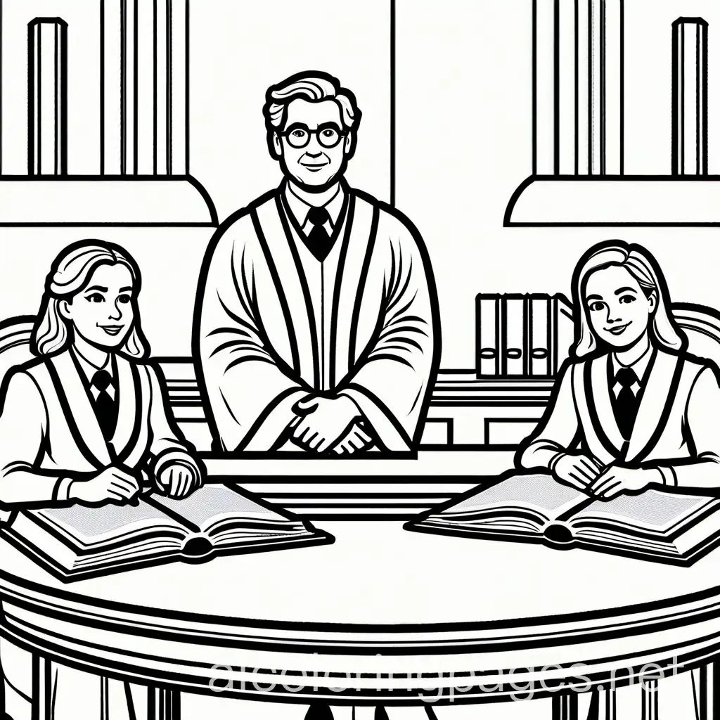 Children-Coloring-Page-Lawyers-and-Judges-at-Table