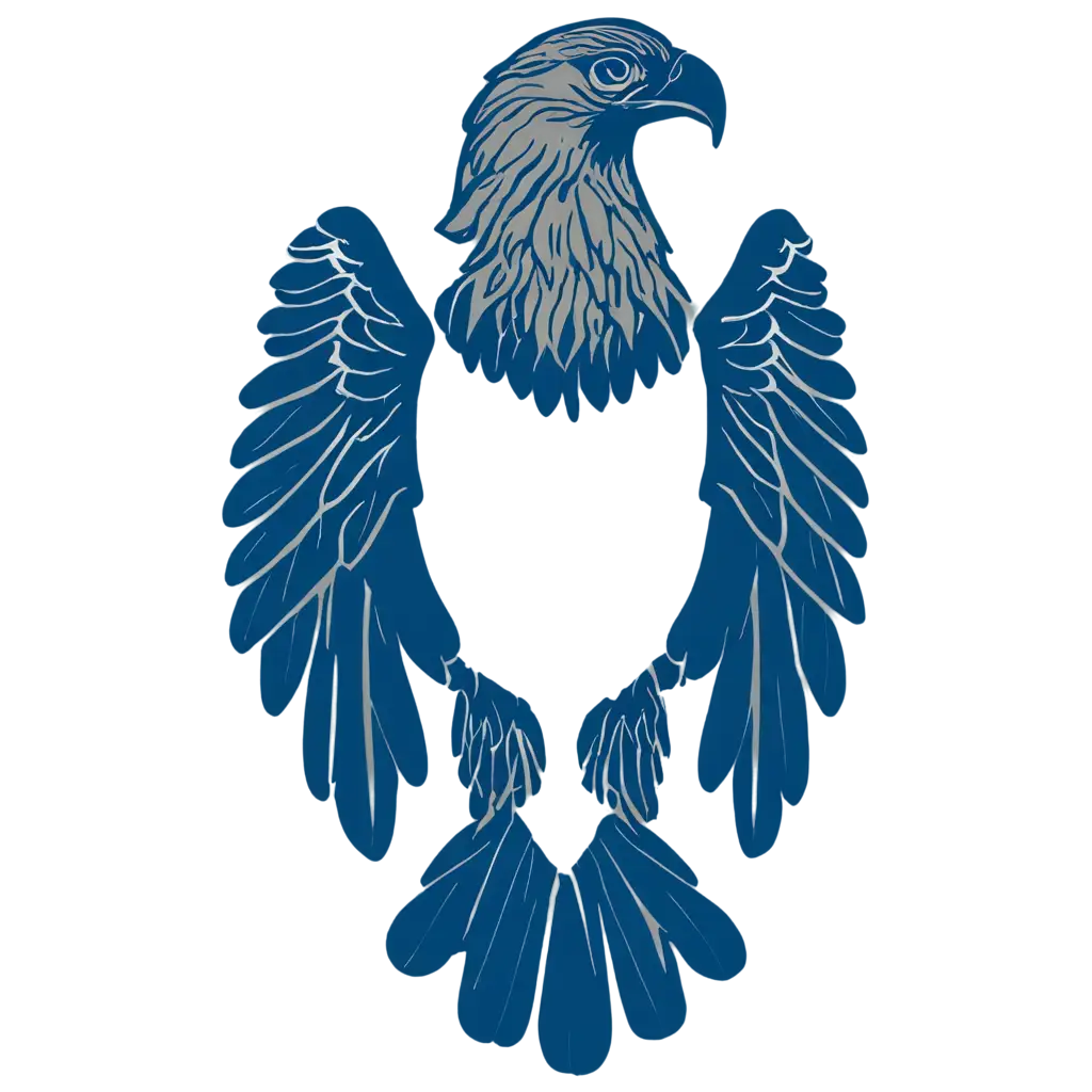 Graphic design of blue color eagle