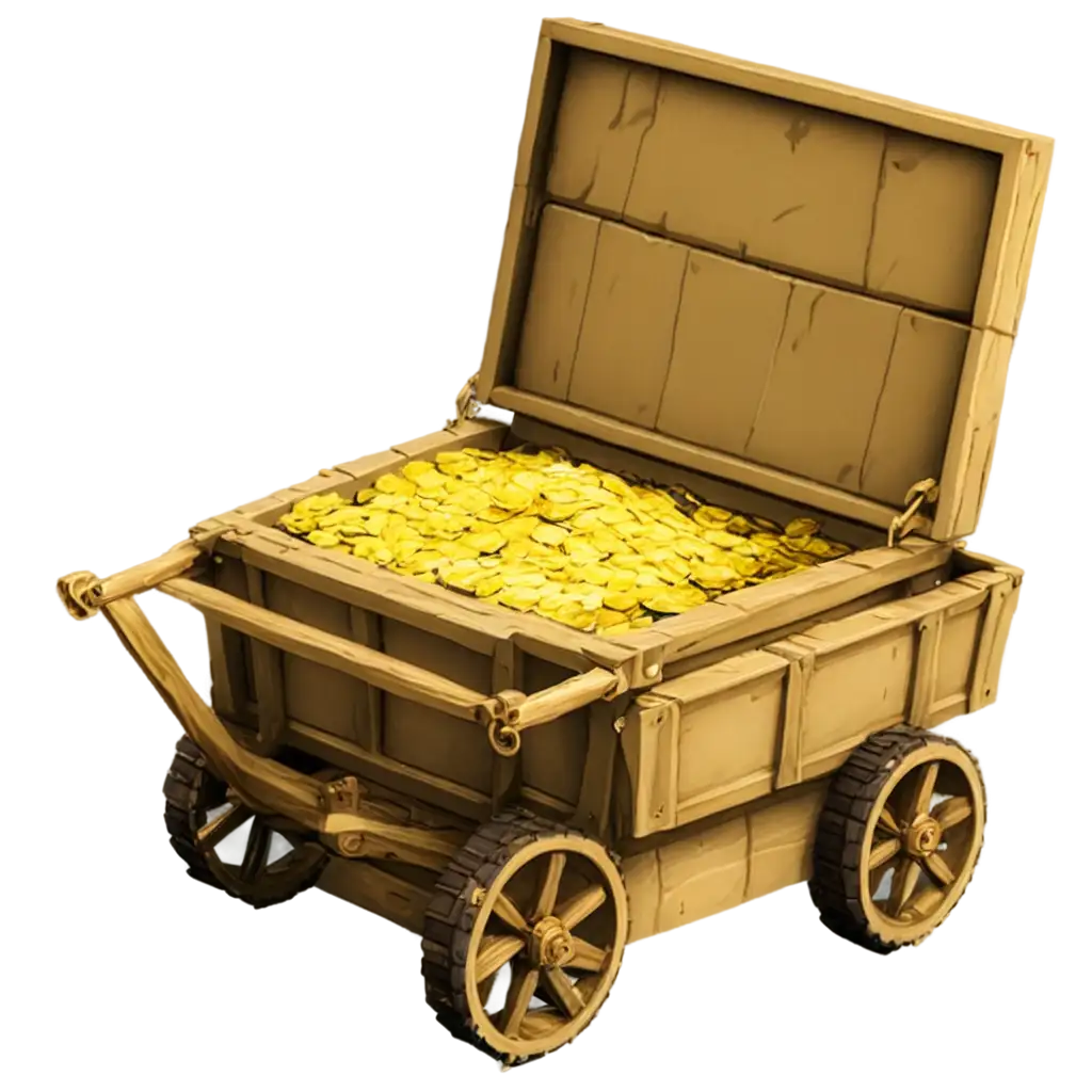 Minecart-Filled-with-Gold-PNG-Image-for-Clear-and-HighQuality-Visuals