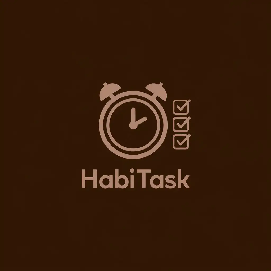 LOGO-Design-for-HabiTask-Brown-Clock-and-Checkboxes-on-Minimalistic-Background